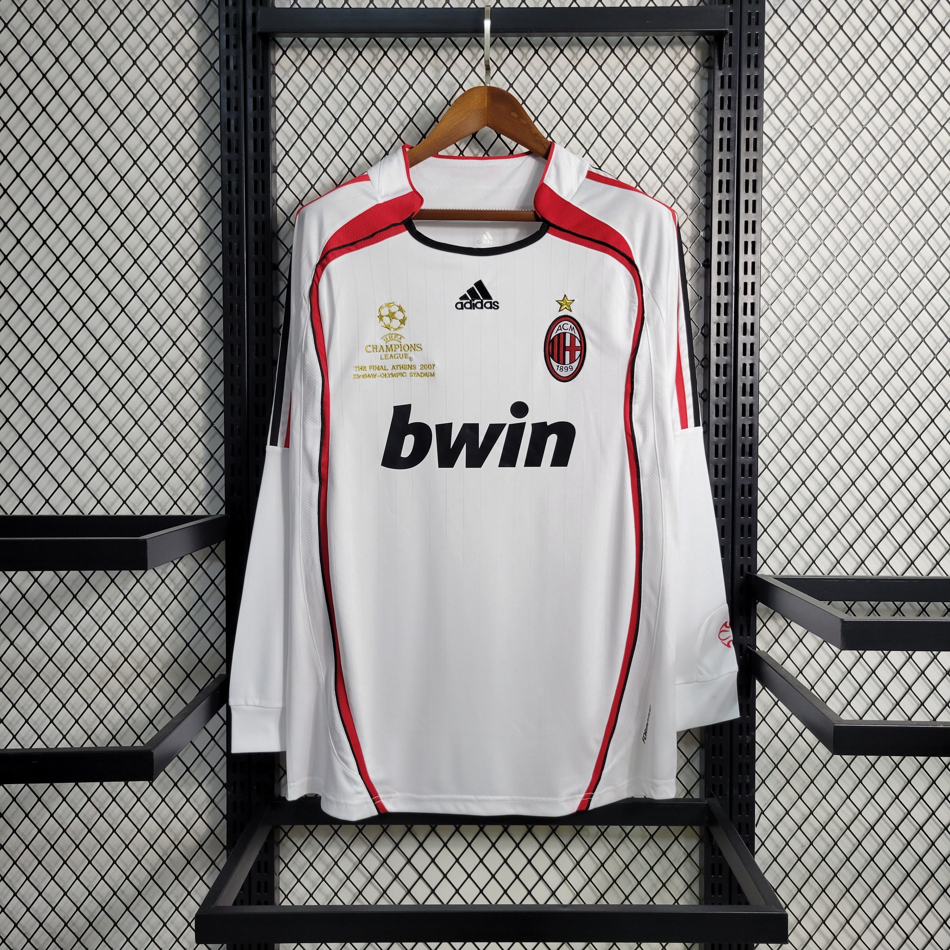 2006-2007 AC Milan Away White Retro Long Sleeve Soccer Jersey
